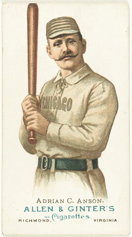 Front of Cap Anson card, 1887 N28 World's Champions, 1st series, catalog no. 1