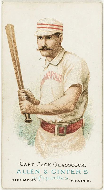 Front of Jack Glasscock card, 1887 N28 World's Champions, 1st series, catalog no. 6
