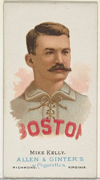 Front of King Kelly card, 1887 N28 World's Champions, 1st series, catalog no. 8