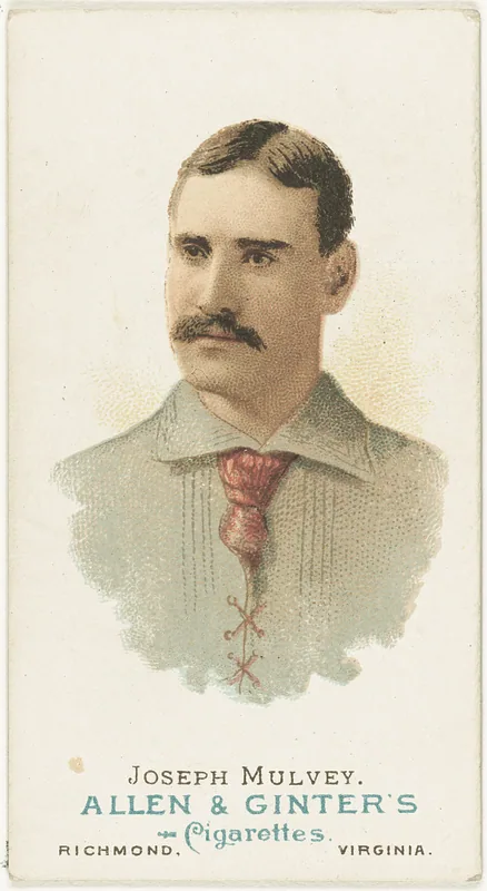 Front of Joe Mulvey card, 1887 N28 World's Champions, 1st series, catalog no. 9
