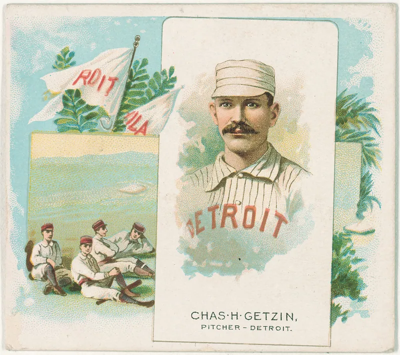 Front of Charlie Getzien card, 1888 N43 World's Champions, large, catalog no. 3