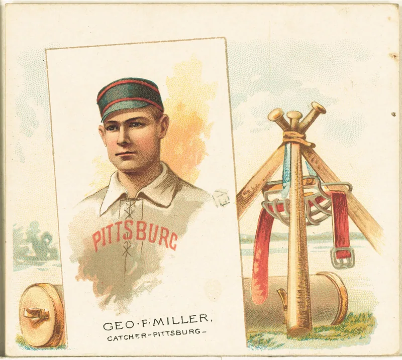 Front of George Miller card, 1888 N43 World's Champions, large, catalog no. 4