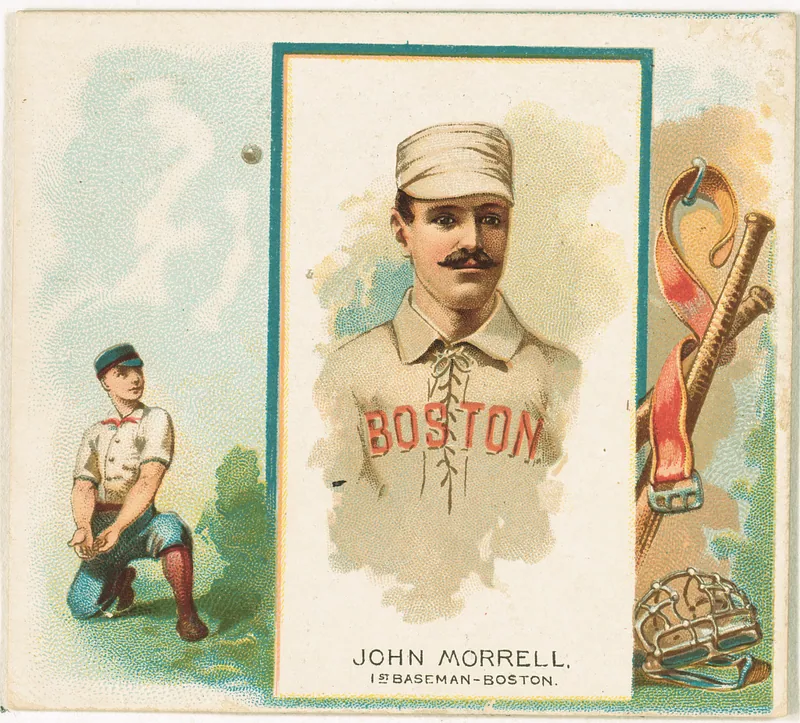 Front of John Morrill card, 1888 N43 World's Champions, large, catalog no. 5