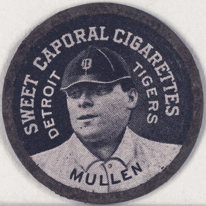 Front of George Mullin card, 1909 PX7 Sweet Caporal Domino Discs, catalog no. 93