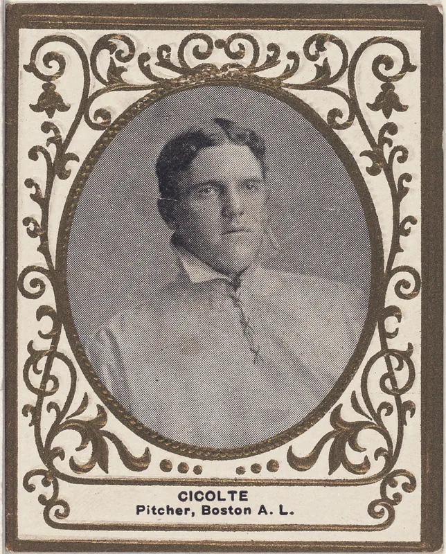 Front of Eddie Cicotte card, 1909 T204 Ramly, catalog no. 27