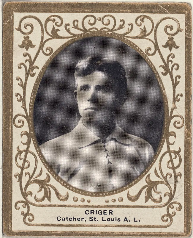 Front of Lou Criger card, 1909 T204 Ramly, catalog no. 35