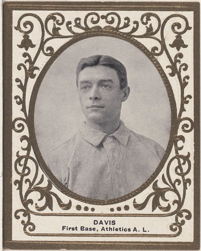 Front of Harry Davis card, 1909 T204 Ramly, catalog no. 36