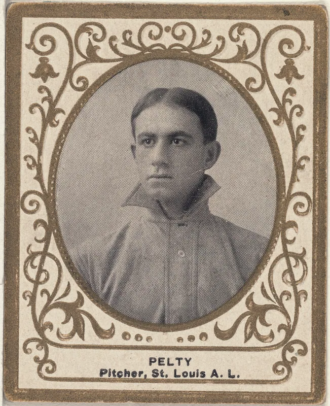 Front of Barney Pelty card, 1909 T204 Ramly, catalog no. 96