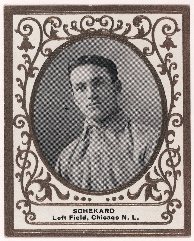 Front of Jimmy Sheckard card, 1909 T204 Ramly, catalog no. 107