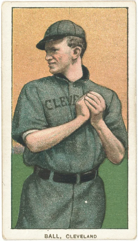 Front of Neal Ball card, 1909 T206 White Borders, catalog no. 169
