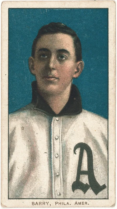 Front of Jack Barry card, 1909 T206 White Borders, catalog no. 213