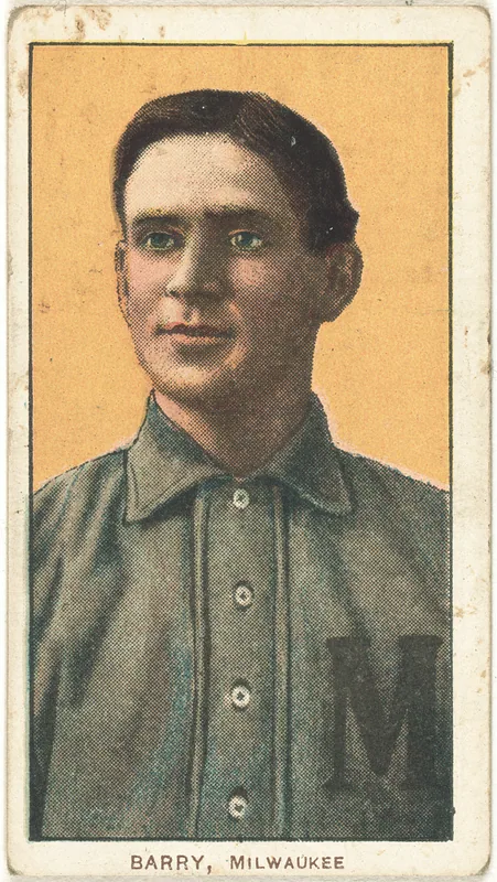 Front of Shad Barry card, 1909 T206 White Borders, catalog no. 216