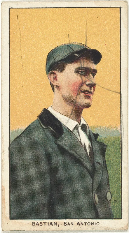 Front of Jack Bastian card, 1909 T206 White Borders, catalog no. 225