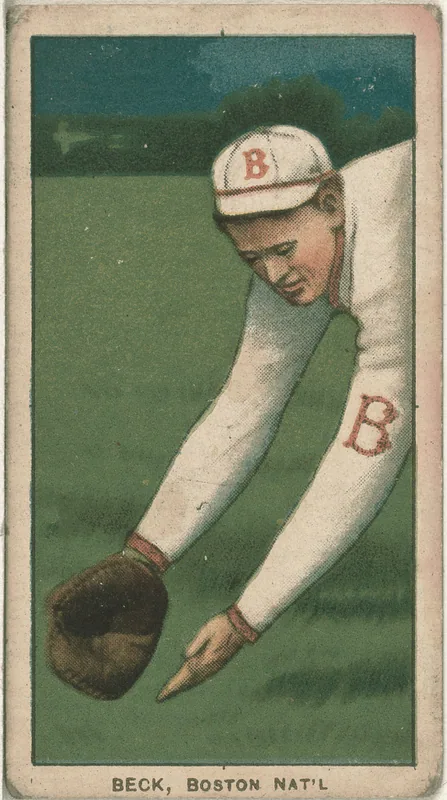 Front of Fred Beck card, 1909 T206 White Borders, catalog no. 262