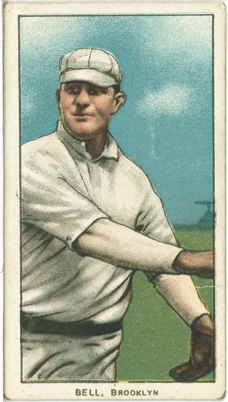 Front of George Bell card, 1909 T206 White Borders, catalog no. 306
