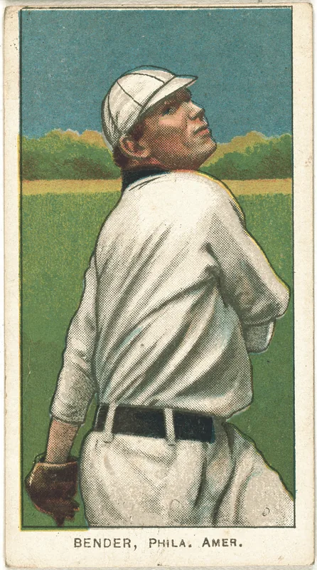 Front of Chief Bender card, 1909 T206 White Borders, catalog no. 341