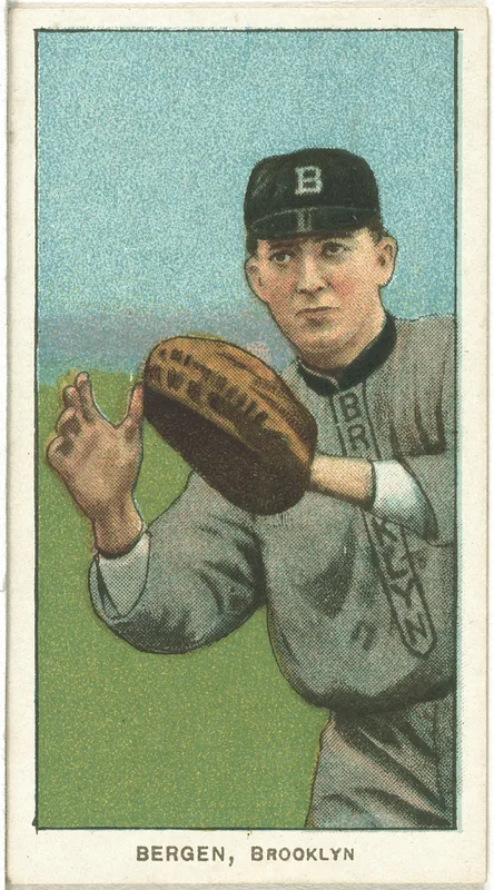 Front of Bill Bergen card, 1909 T206 White Borders, catalog no. 365
