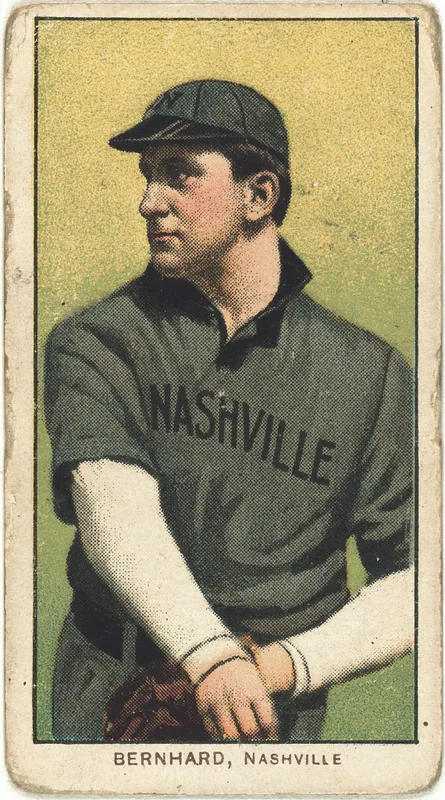 Front of Bill Bernhard card, 1909 T206 White Borders, catalog no. 391