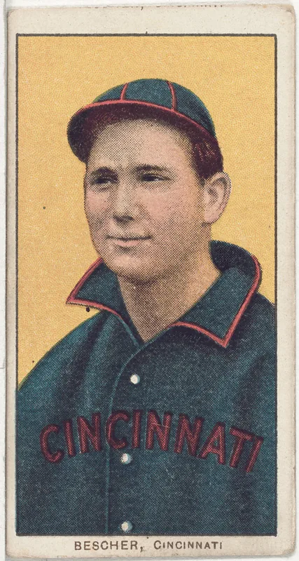 Front of Bob Bescher card, 1909 T206 White Borders, catalog no. 414