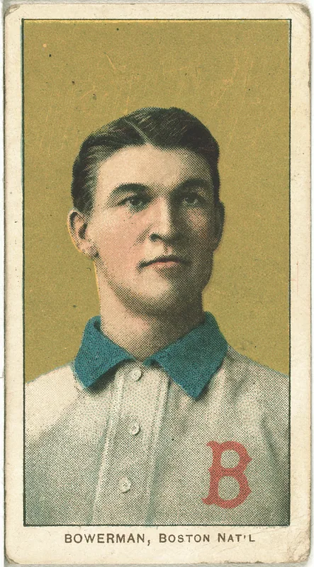 Front of Frank Bowerman card, 1909 T206 White Borders, catalog no. 449