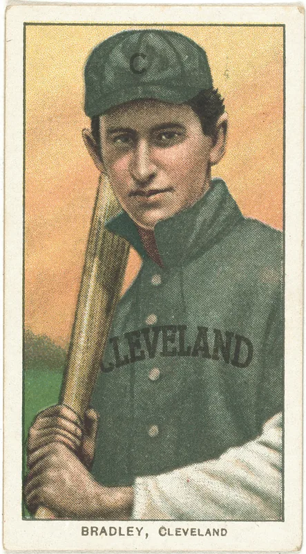 Front of Bill Bradley card, 1909 T206 White Borders, catalog no. 470