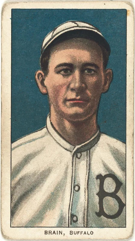 Front of Dave Brain card, 1909 T206 White Borders, catalog no. 483
