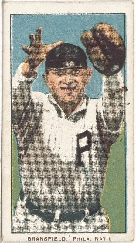 Front of Kitty Bransfield card, 1909 T206 White Borders, catalog no. 497