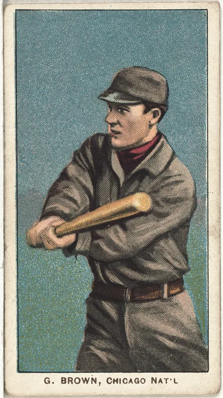 Front of George Browne card, 1909 T206 White Borders, catalog no. 598