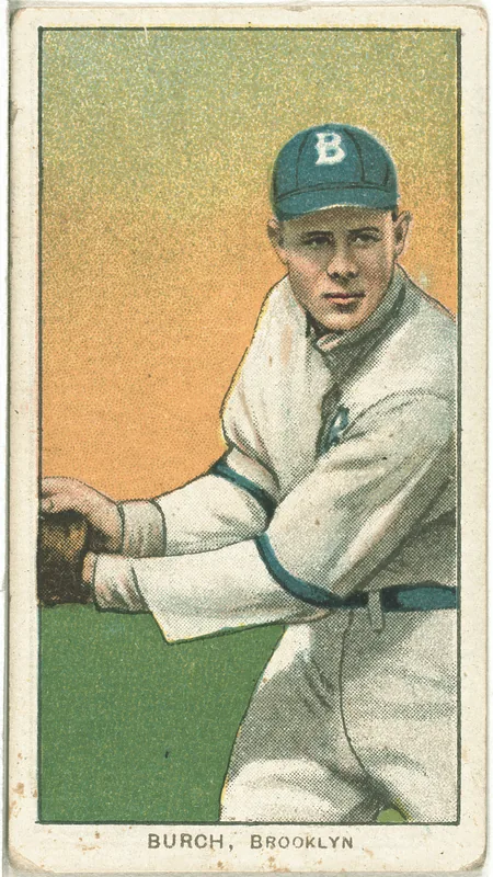 Front of Al Burch card, 1909 T206 White Borders, catalog no. 621