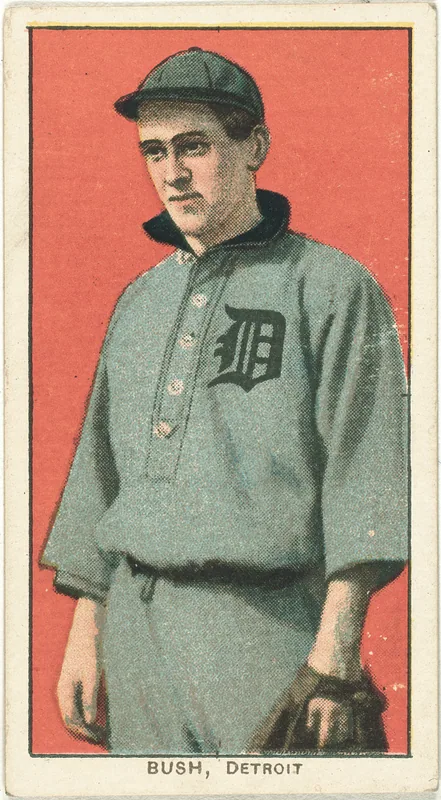 Front of Donie Bush card, 1909 T206 White Borders, catalog no. 668