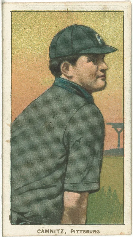 Front of Howie Camnitz card, 1909 T206 White Borders, catalog no. 690