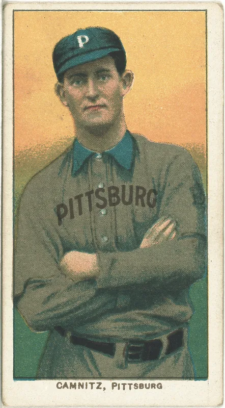Front of Howie Camnitz card, 1909 T206 White Borders, catalog no. 711