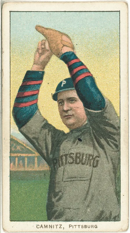 Front of Howie Camnitz card, 1909 T206 White Borders, catalog no. 722