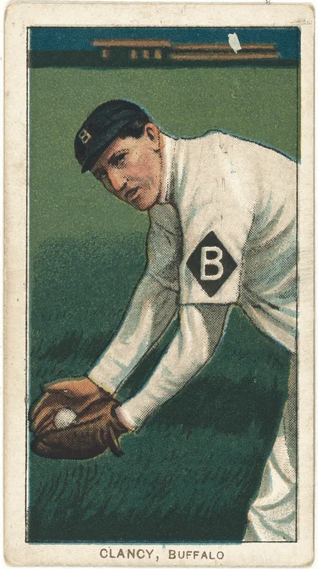 Front of Bill Clancy card, 1909 T206 White Borders, catalog no. 942
