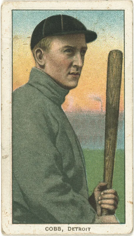 Front of Ty Cobb card, 1909 T206 White Borders, catalog no. 1011