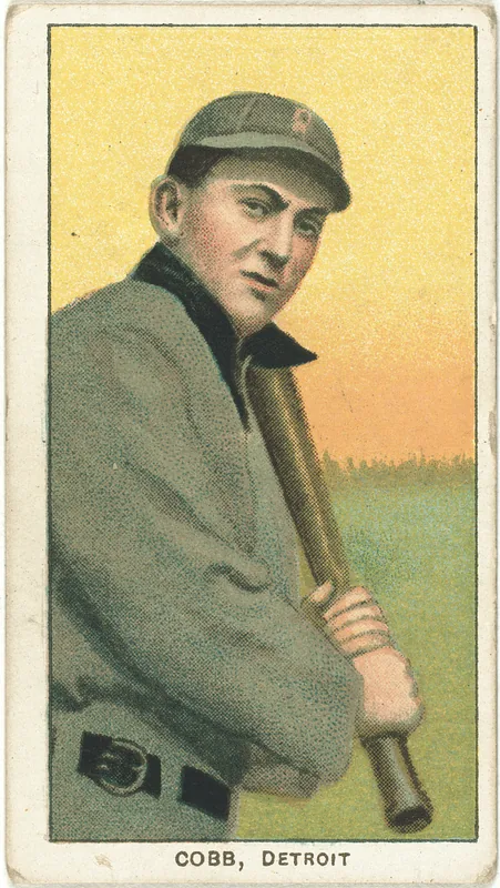 Front of Ty Cobb card, 1909 T206 White Borders, catalog no. 1022