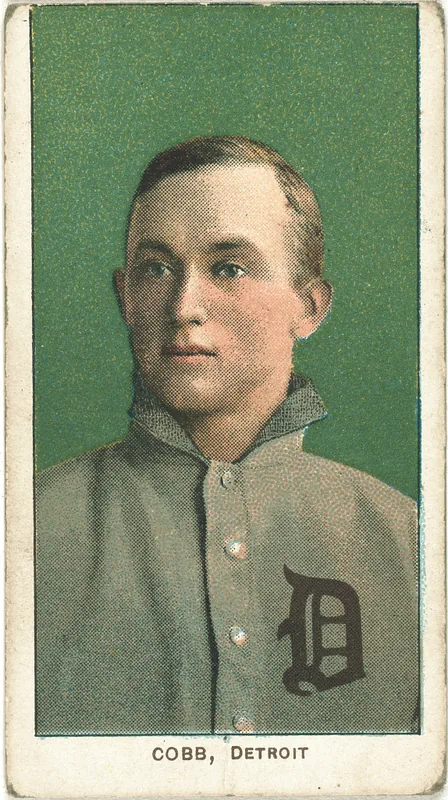 Front of Ty Cobb card, 1909 T206 White Borders, catalog no. 1024