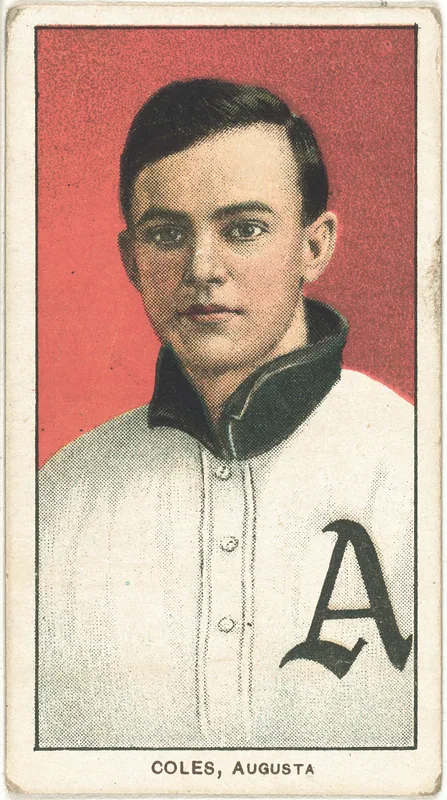 Front of Cad Coles card, 1909 T206 White Borders, catalog no. 1058