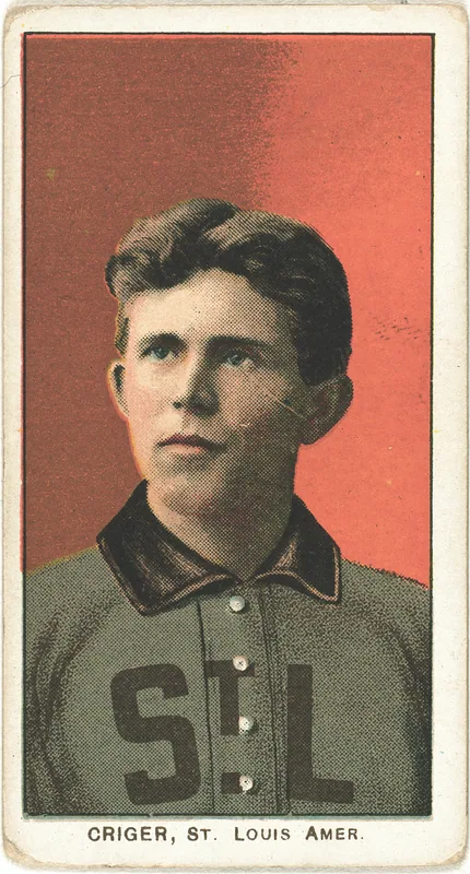 Front of Lou Criger card, 1909 T206 White Borders, catalog no. 1198