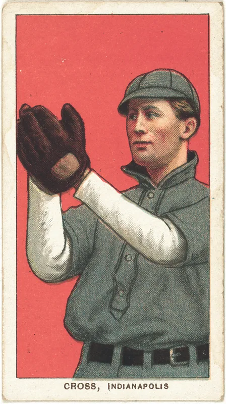 Front of Monte Cross card, 1909 T206 White Borders, catalog no. 1212