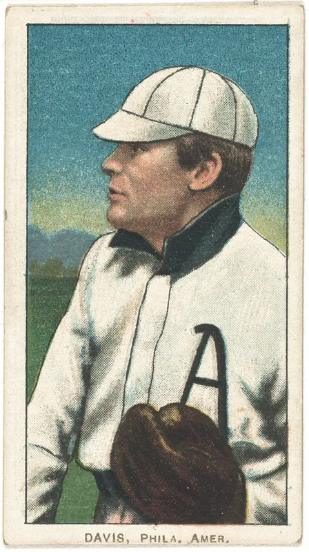 Front of Harry Davis card, 1909 T206 White Borders, catalog no. 1266