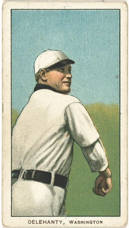 Front of Jim Delahanty card, 1909 T206 White Borders, catalog no. 1277