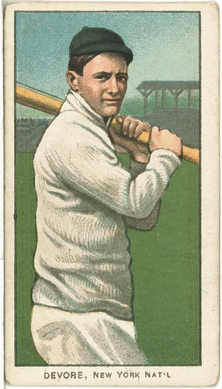 Front of Josh Devore card, 1909 T206 White Borders, catalog no. 1330