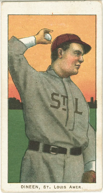 Front of Bill Dinneen card, 1909 T206 White Borders, catalog no. 1342