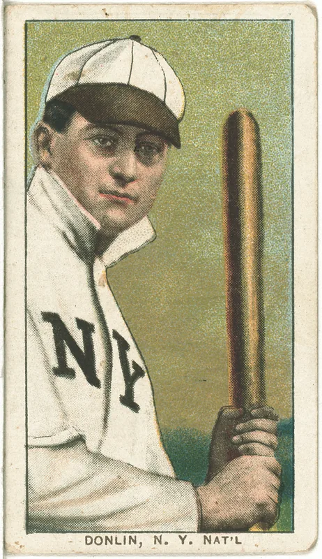 Front of Mike Donlin card, 1909 T206 White Borders, catalog no. 1377
