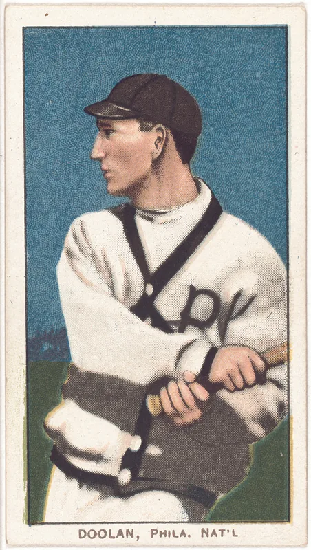 Front of Mickey Doolan card, 1909 T206 White Borders, catalog no. 1430