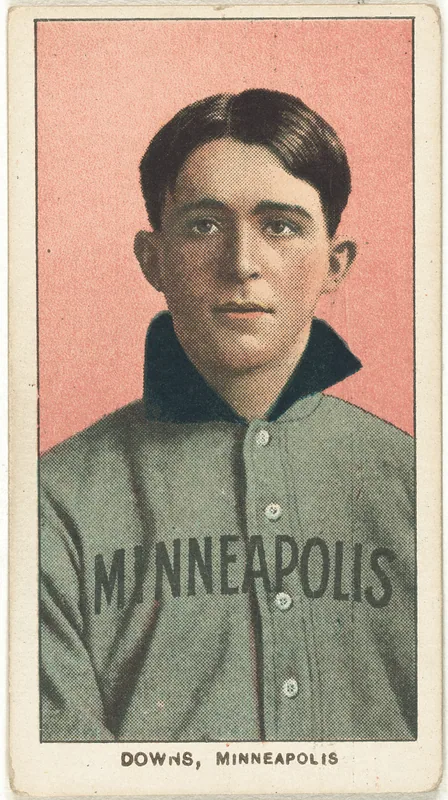 Front of Jerry Downs card, 1909 T206 White Borders, catalog no. 1517
