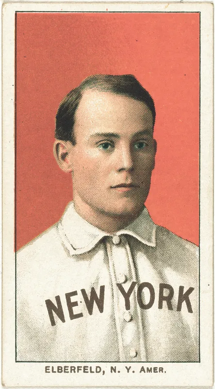 Front of Kid Elberfeld card, 1909 T206 White Borders, catalog no. 1651