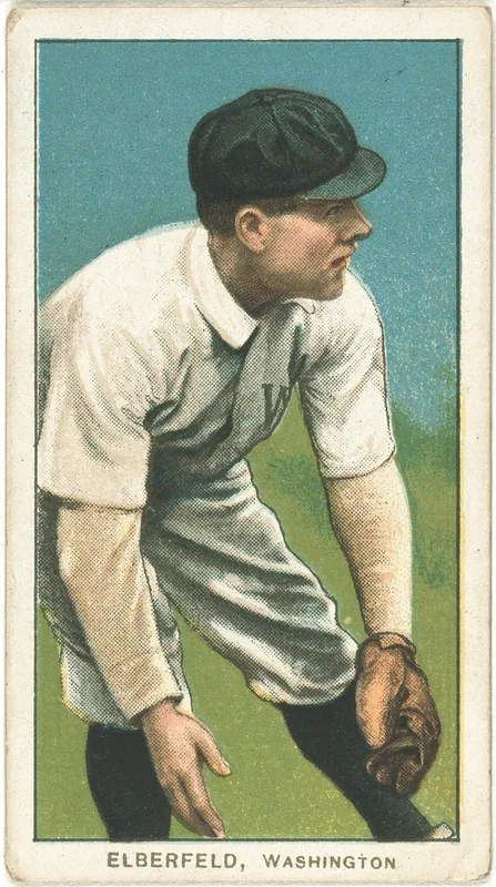 Front of Kid Elberfeld card, 1909 T206 White Borders, catalog no. 1663
