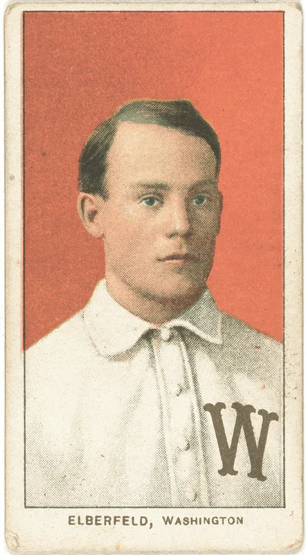 Front of Kid Elberfeld card, 1909 T206 White Borders, catalog no. 1679